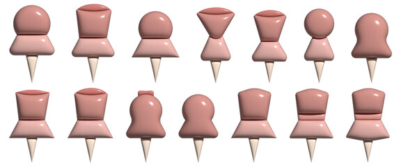 A set of 3d modern thumbtacks. Good for any project.