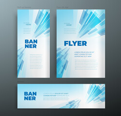 Set cover template design Action lines future theme flyer and banners blue color