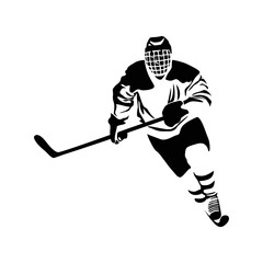 hockey player silhouette design. athlete sign and symbol.