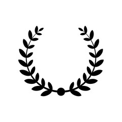 Vintage laurel wreath glyph icon