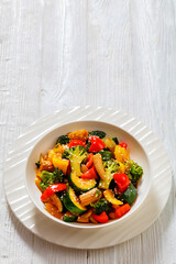 veggies stir-fry with thick soy based sauce