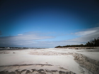 Sandy beach in Stilo, Poland. Baltic Sea coast.