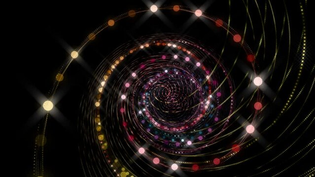 Futuristic video animation with particle stripe object in slow motion, 4096x2304 loop 4K