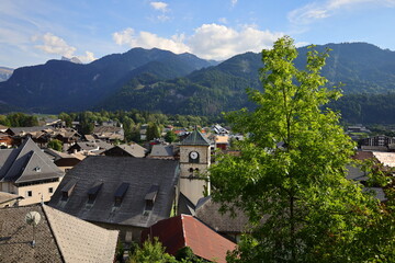 Fototapeta na wymiar View on the commune of Samoëns in the Haute-Savoie department