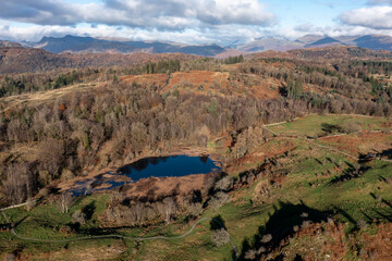 Wharton Tarn and the Langdale Pikes