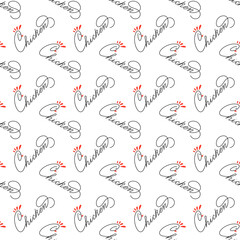 Creative chicken seamless pattern for fast food and chicken meat products.