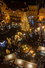 Fototapeta na wymiar Christmas Market on the Old Town Square in Prague, Czechia