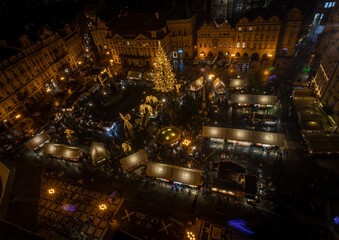 Christmas Market on the Old Town Square in Prague, Czechia