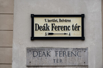 Fototapeta premium Straßenschild, Budapest