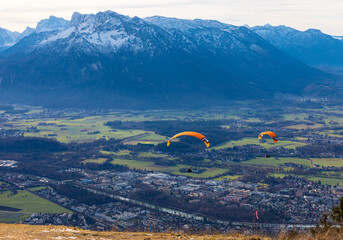 Paraglider on the background of the Alps