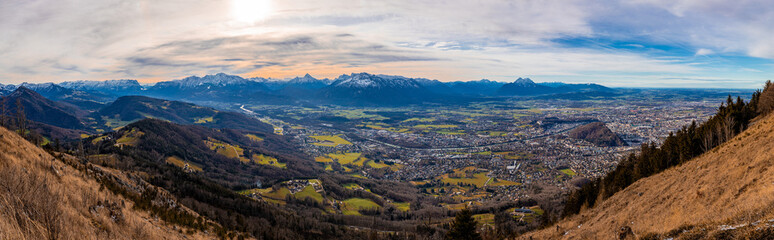 Panorama of Salzburg and the surrounding area, Austria