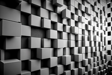 Squares make up the wall's background. Generative AI