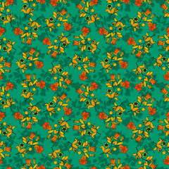 Seamless botanical pattern of flowers. Vector stock illustration eps10.