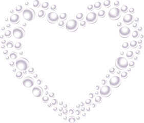 A lovely pearl heart. Vector illustration