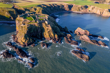 Dunnottar medieval castle located on the east coast of Scotland