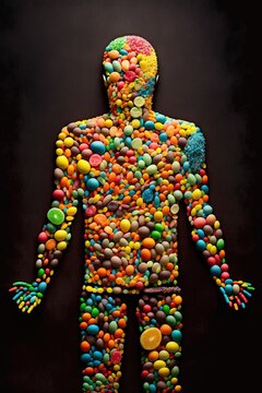 Candies in a human silhouette. Is this candyman ? 