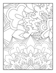 Flower, Mandala Coloring Page for Adult, Pattern Mandala Coloring Pages, Floral Mandala