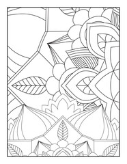 Flower, Mandala Coloring Page for Adult, Pattern Mandala Coloring Pages, Floral Mandala