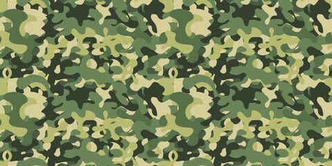 Army camouflage pattern with green pea color. Vector print for textiles, stylish illustration, seamless fabrics, notebooks, interior, wallpaper.