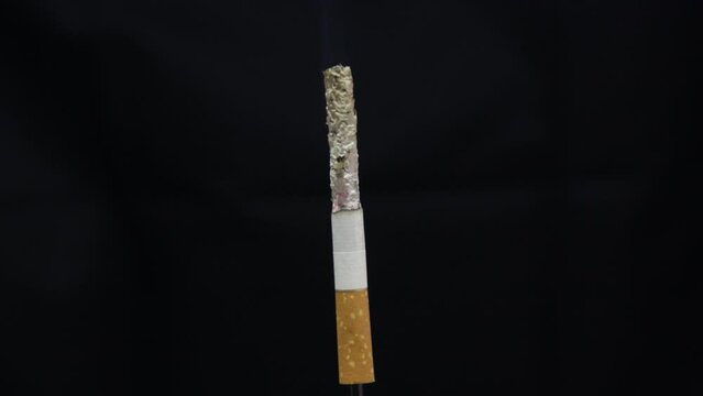 Timelapse de cigarrillo consumiendose en vertical
