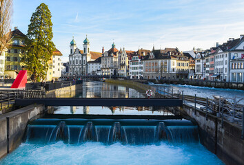 view of the town Lucerne Switzerland