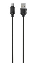 cable with USB and micro USB connector, isolated on white background