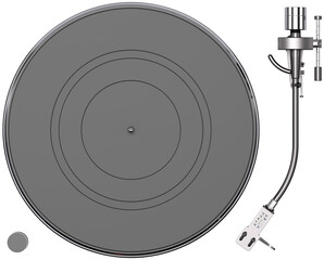 turntable record player no record slip pad tone arm - obrazy, fototapety, plakaty