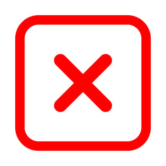 Cross Check Icon Symbol on Transparent Background