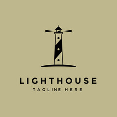 lighthouse logo vector illustration design, icon and symbol