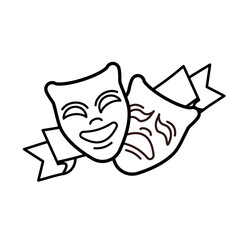  theater, theatrical masks - vector icon