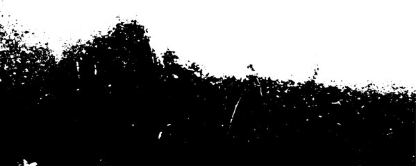 Black grunge rough texture distressed shabby worn dirty textured pattern overlay isolated transparent vector