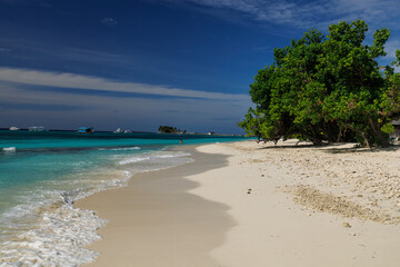 Beautiful seascape with white sand on the beach