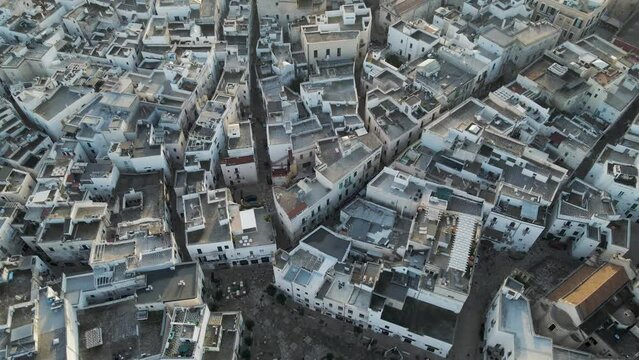 Aerial view of Monopoli old town, Bari, Puglia, Italy.
