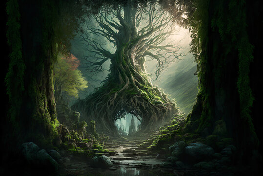 Mystical Tree, mystical, fantasy, fine, tree, HD wallpaper