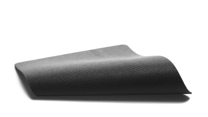 Folded blank black computer mat for mouse isolated on white, side view © dule964