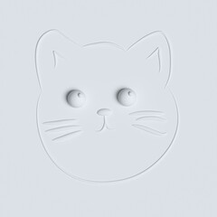 Cat face. Cat illustration in doodle style. 3d illustration