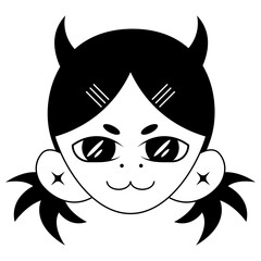 Boy cartoon character, demon, imp, avatar, anime avatar, comic book face, cute character, man