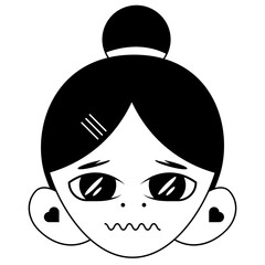 Girl cartoon character, avatar, anime avatar, comic book face, cute character, woman