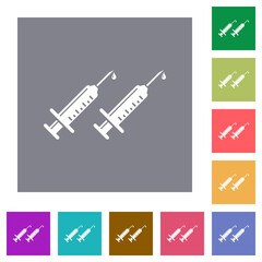 Second vaccine dose square flat icons