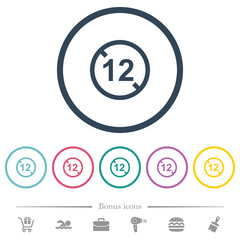 Not allowed under 12 flat color icons in round outlines
