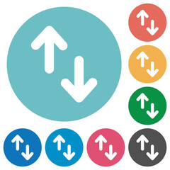 Data transfer solid flat round icons