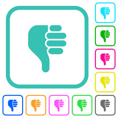 left handed thumbs down solid vivid colored flat icons