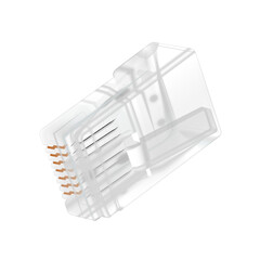 Close-up rj-45 connector isolated. Png.