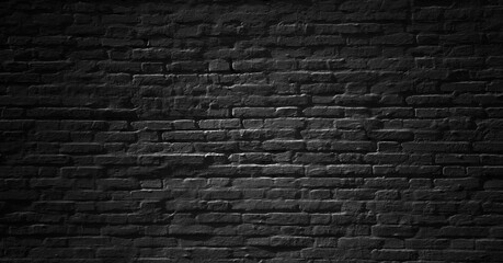 Urban black street brick wall background or texture