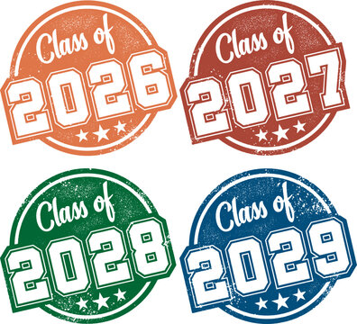 Class of 2026, 2027, 2028, and 2029 Graduation Stamps
