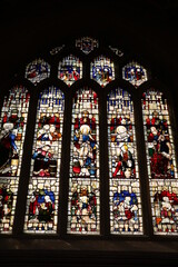 Window of Saint Peter and Saint Paul Abbey Church in Bath, England Great Britain