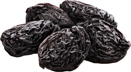 Dried plums isolated