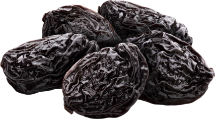 Dried plums isolated