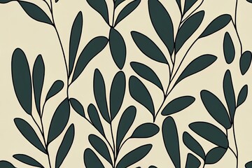 Abstract hand-drawn plant art. Seamless pattern with a creative collage design. Creative format that is now in vogue. Generative AI