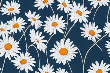 Abstract hand-drawn daisy pattern. Artistic pattern collage. The latest in design trends. Generative AI